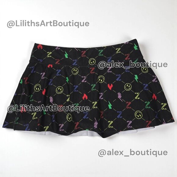 Zumba Generation Skort Shorts Bold Black Multicolor Print Size L (E027) - Picture 3 of 7